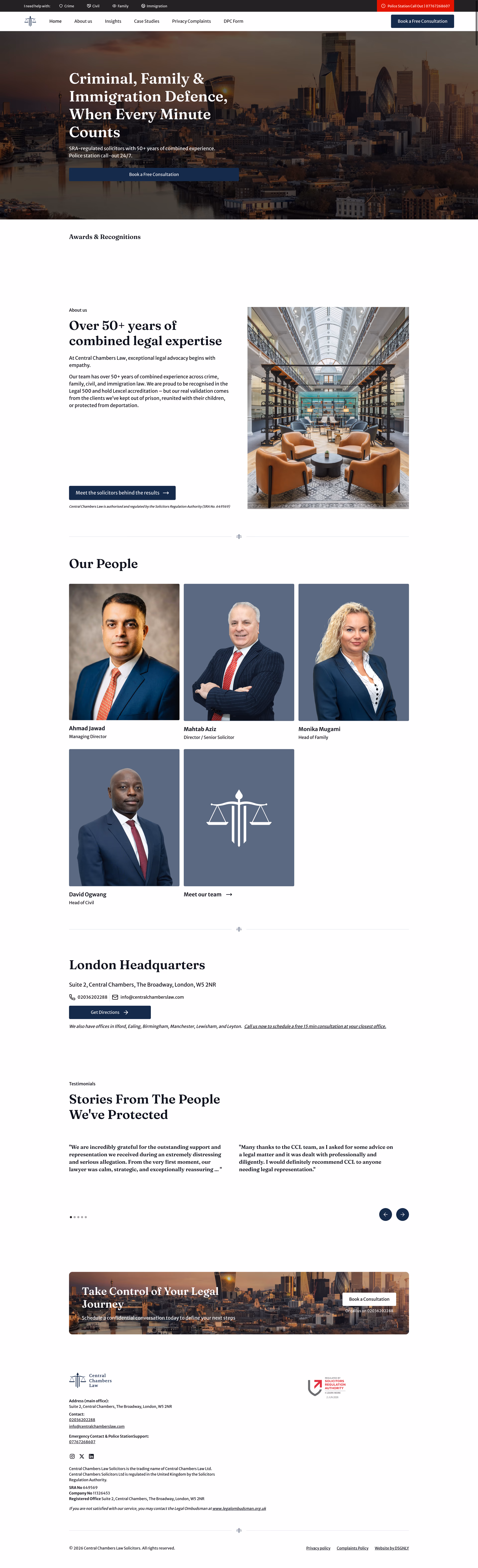 Central Chambers Law — new website full scroll