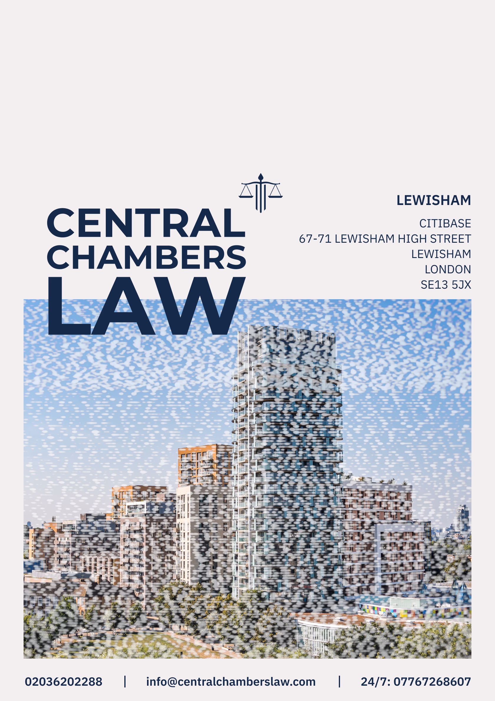 Central Chambers Law — branded A5 document