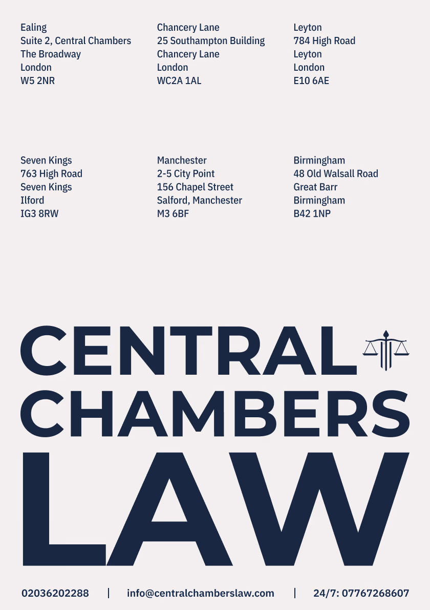 Central Chambers Law — branded A5 document